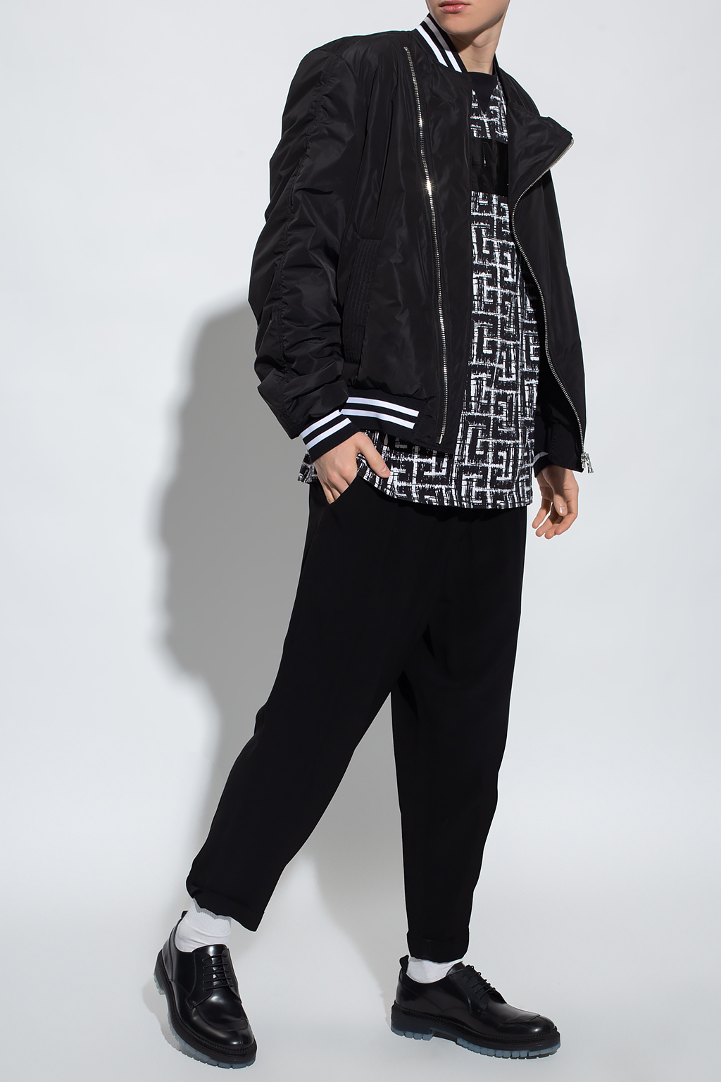 Bomber jacket with hot sale track pants